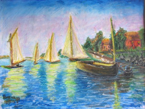 Boats at Evening, after Monet