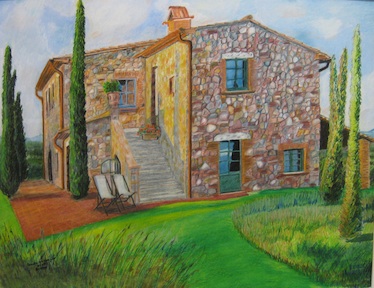 Drawn from a photo...of a real "castle farm" -- I wonder if the owners will find me?