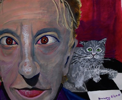 Red Rum In Red Room (or Why Is that Cat Scared of Me?) Gouache on 100% cotton paper Strathmore 500)