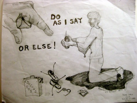 This is what the voices really instructed me to do...