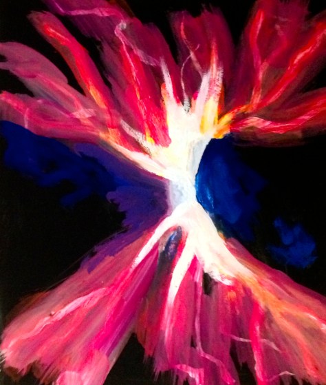 Avenging Angel in Gouache - Abstract approximately 7 by 8 inches