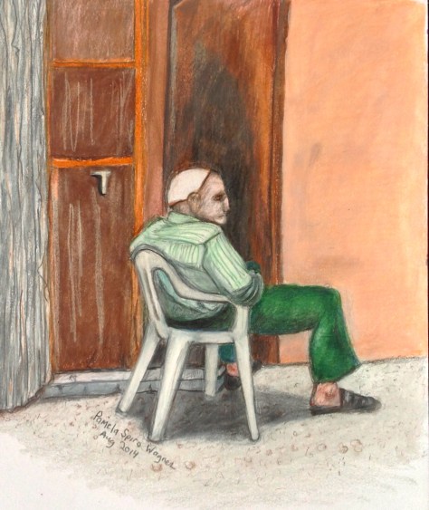 Elderly PaLestinian Man Sitting in the Sun