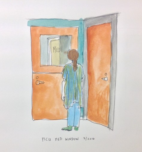 waiting for meds at PICU