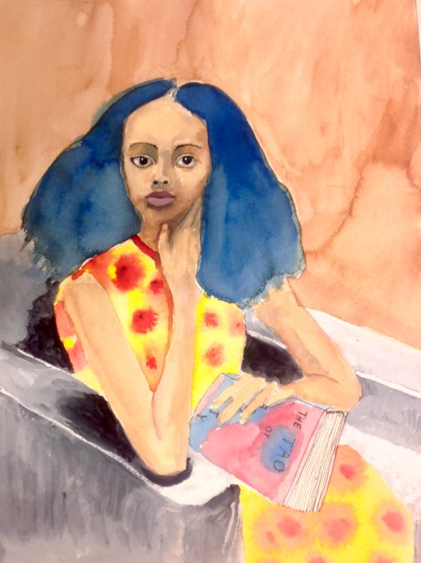 girl reading the Tao of Beauty - freely adapted from magazine page