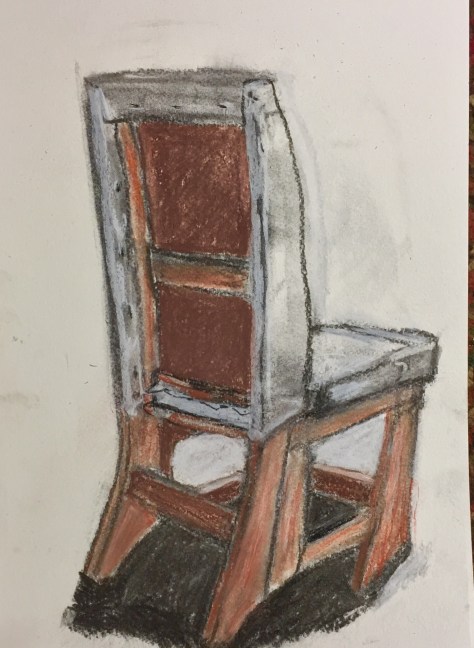 Chair drawn with Homemade Vine Charcoal