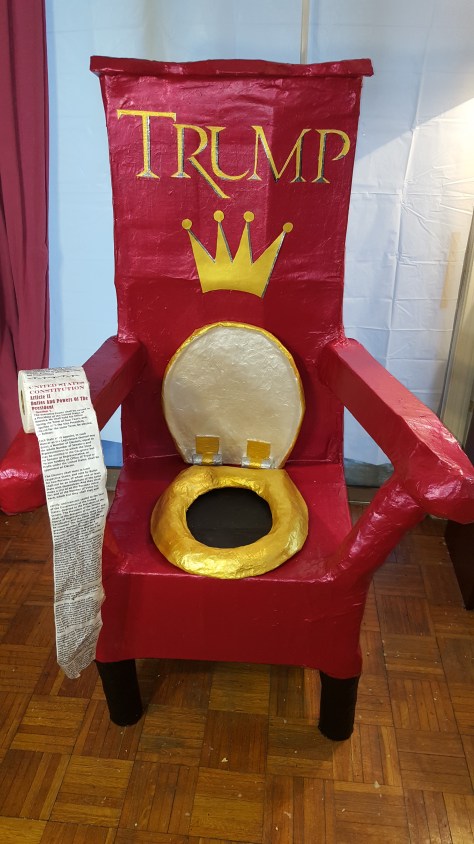TRUMP THRONE "A MISTAKE? ERRR, NOT AT ALL, IT IS JUST YOUR THRONE, SIR!"