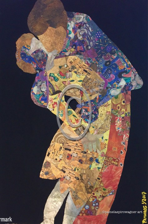 Using Gustav Kilimt's art to make my own version of a couple kissing