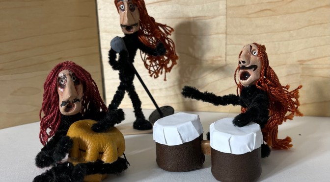 Beatnik Band in clay and pipecleaners
